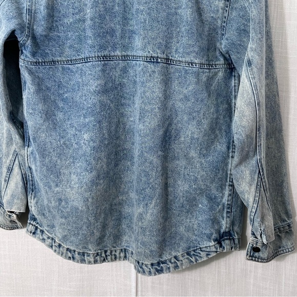No Boundaries Y2K Acid Washed Denim Shirt Jacket Size XS - Picture 11 of 13